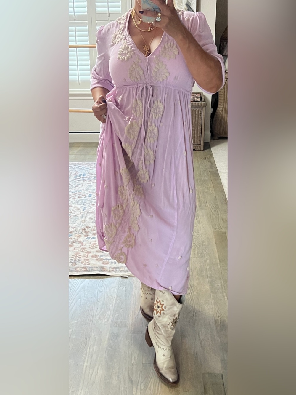 Free People maxi dress with embossed details